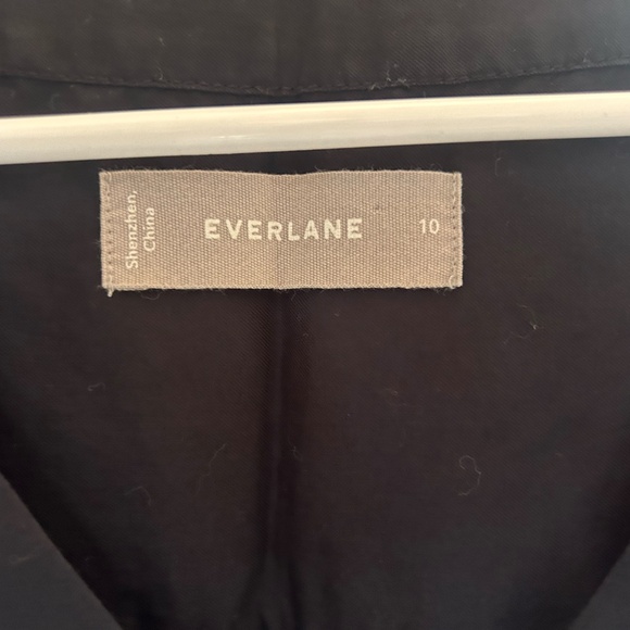 Everlane Cotton 3/4 Sleeve Button Down Black Top SZ 10 Everlane - Picture 4 of 5